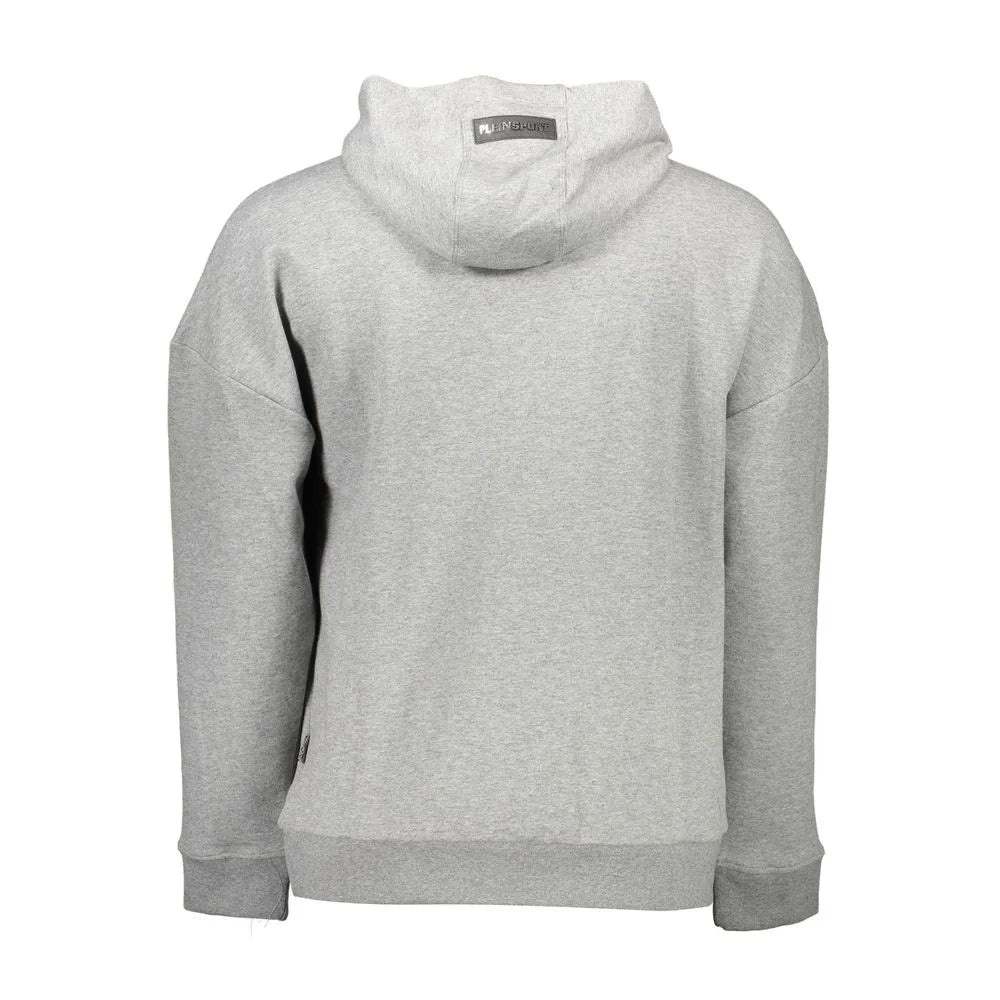 Plein Sport Gray Cotton Men’s Hooded Sweater - Hoodies