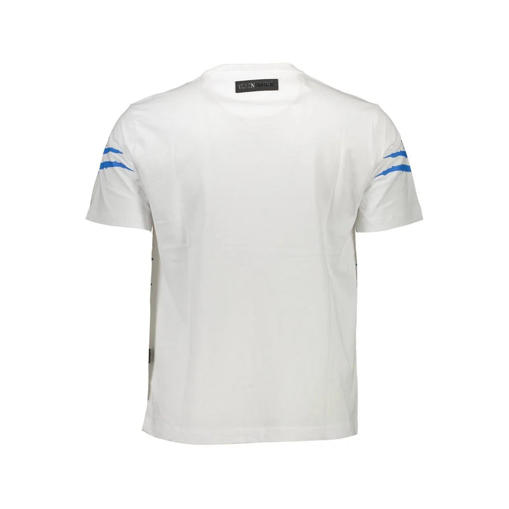Plein Sport White Cotton Men T-Shirt - T-Shirts