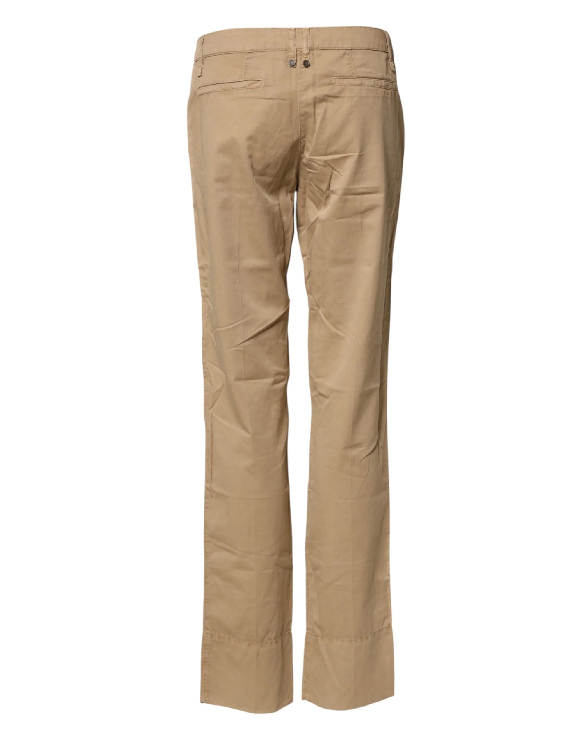 PLEIN SUD Beige Straight Cotton Stretch Chino Pants