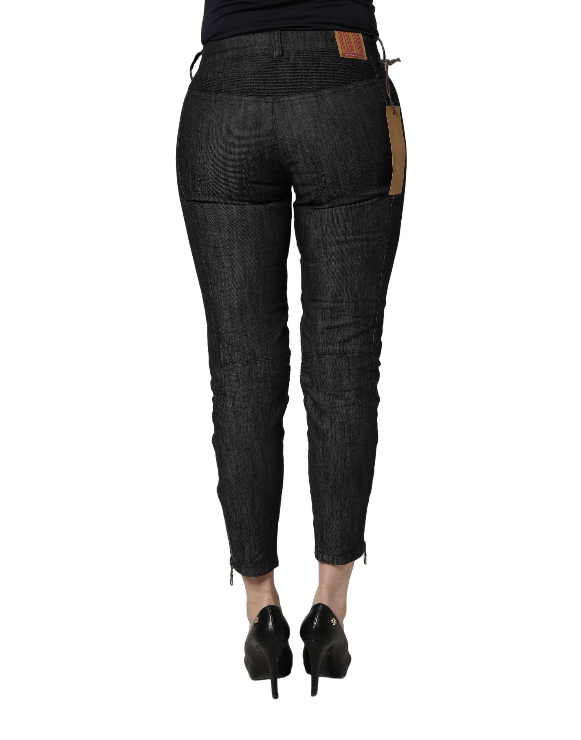 PLEIN SUD Black Cotton Mid Waist Skinny Denim Jeans - W30