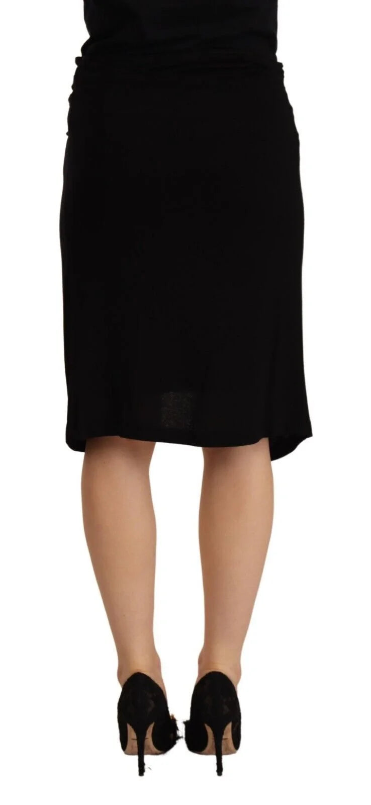 PLEIN SUD Black High Waist Pencil Knee Length Viscose Skirt - IT38|XS - Skirts