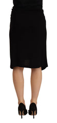 PLEIN SUD Black High Waist Pencil Knee Length Viscose Skirt - IT38|XS - Skirts