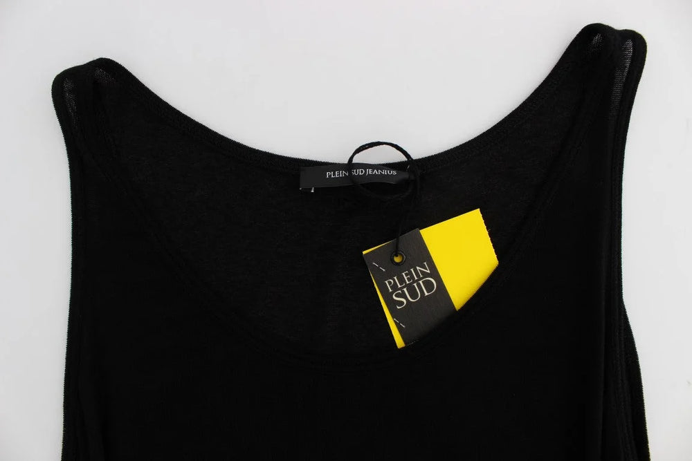 PLEIN SUD Black Stretch Sleeveless Blouse - IT46 | L - Tank Tops