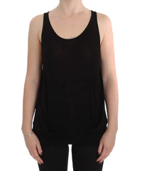 PLEIN SUD Black Stretch Sleeveless Blouse - IT46 | L - Tank Tops
