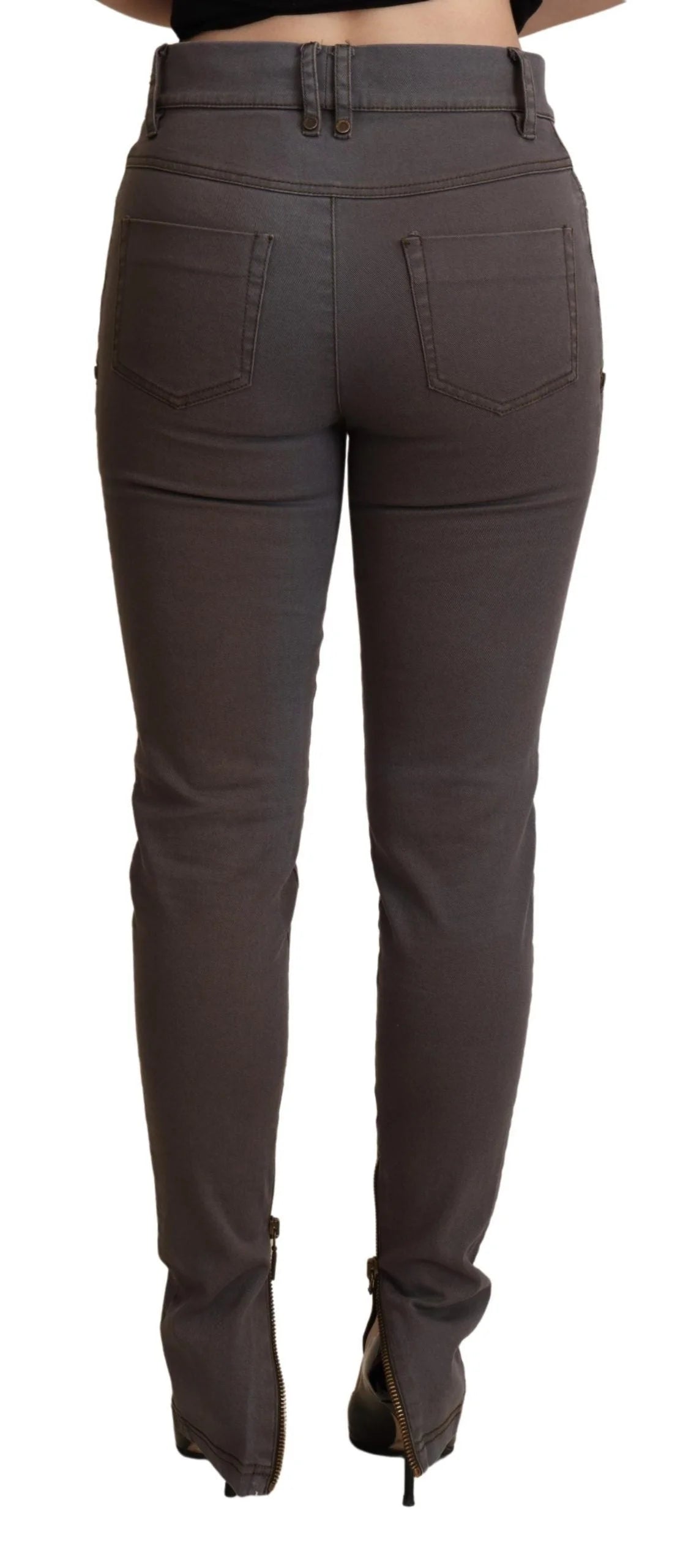 PLEIN SUD Brown Cotton Stretch Skinny Denim Jeans - IT38|XS - Jeans