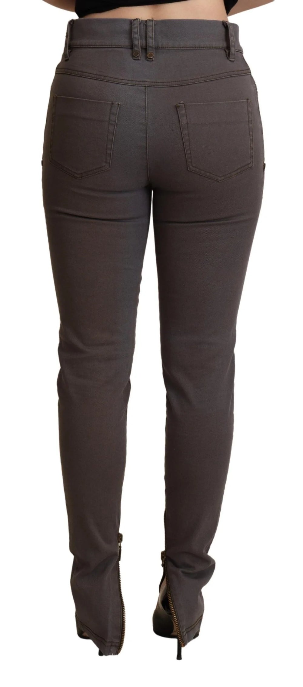 PLEIN SUD Brown Cotton Stretch Skinny Denim Jeans - IT38|XS - Jeans