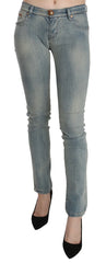 PLEIN SUD Light Blue Washed Mid Waist Skinny Denim Jeans