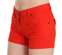 PLEIN SUD Orange Mid Waist Cotton Denim Mini - IT36 | XS - Short Trousers