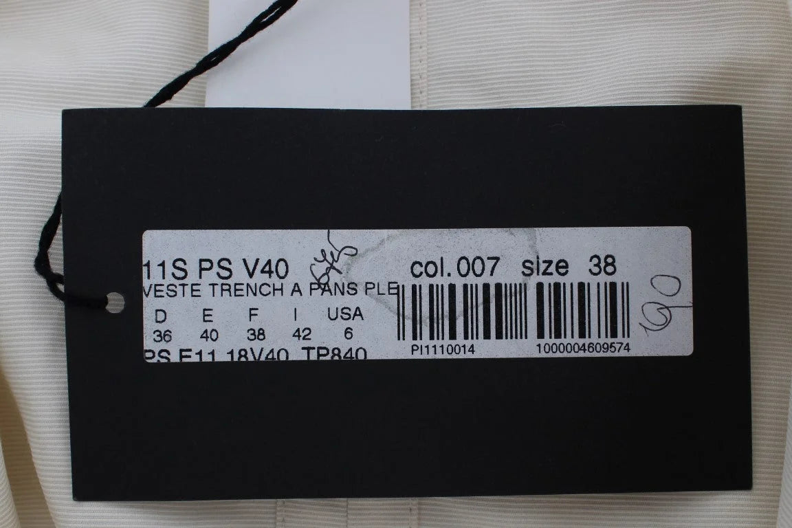 PLEIN SUD White Trench Coat Jacket - IT42 | S - Trench Coats