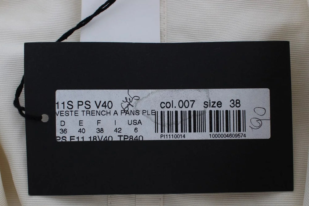 PLEIN SUD White Trench Coat Jacket - IT42 | S - Trench Coats