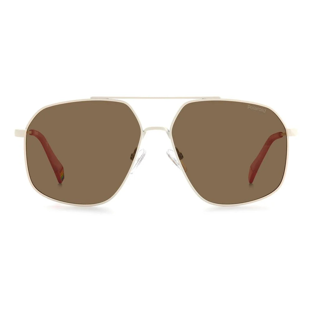 Polaroid Beige Stainless Steel Sunglasses - Sunglasses