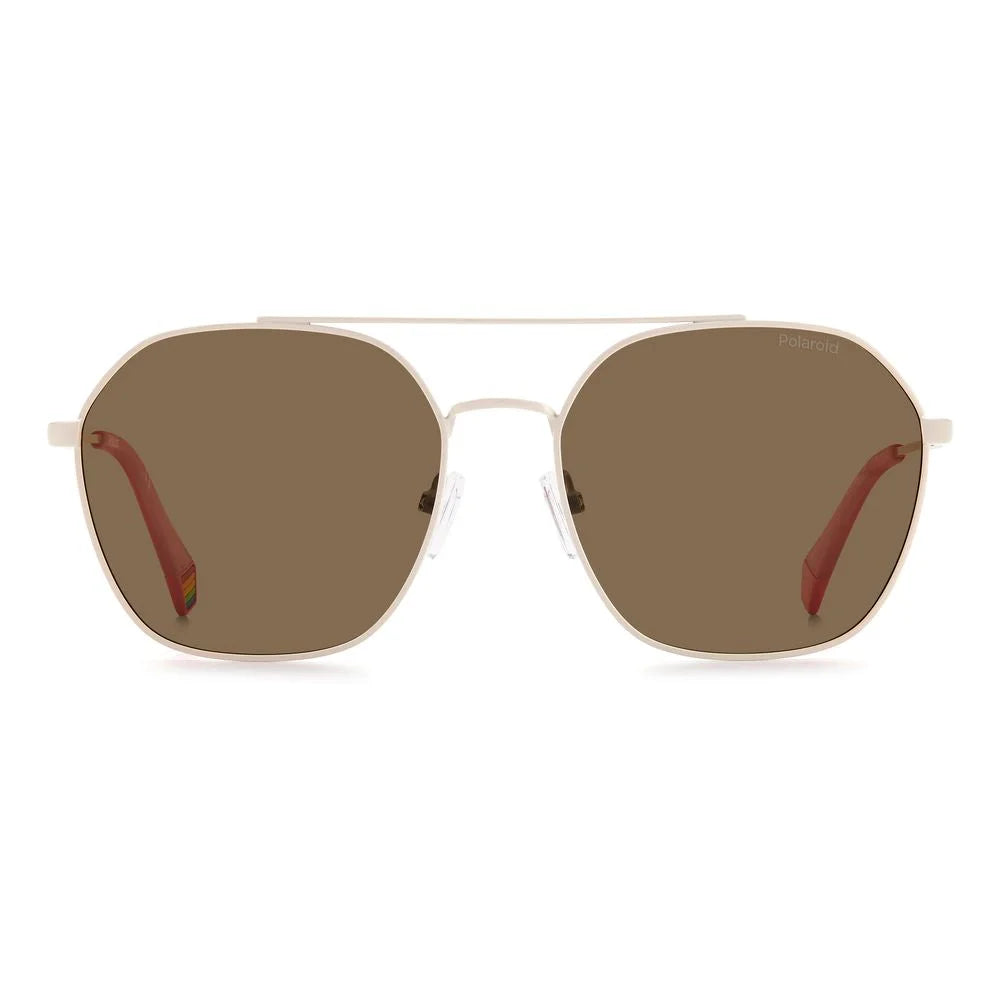 Polaroid Beige Stainless Steel Sunglasses - Sunglasses