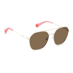 Polaroid Beige Stainless Steel Sunglasses - Sunglasses