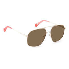 Polaroid Beige Stainless Steel Sunglasses - Sunglasses