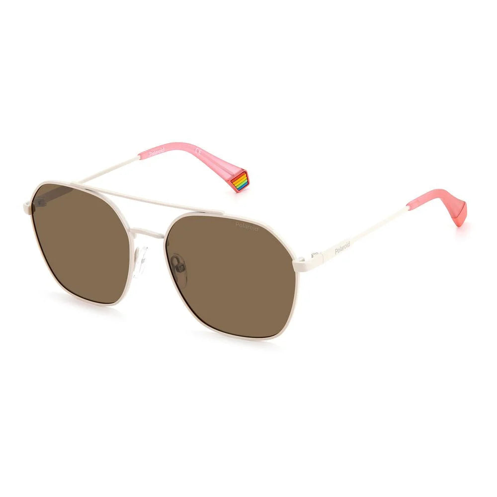 Polaroid Beige Stainless Steel Sunglasses - Sunglasses