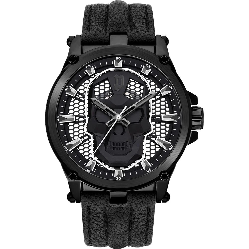 Police Black Leather Watch - Watches