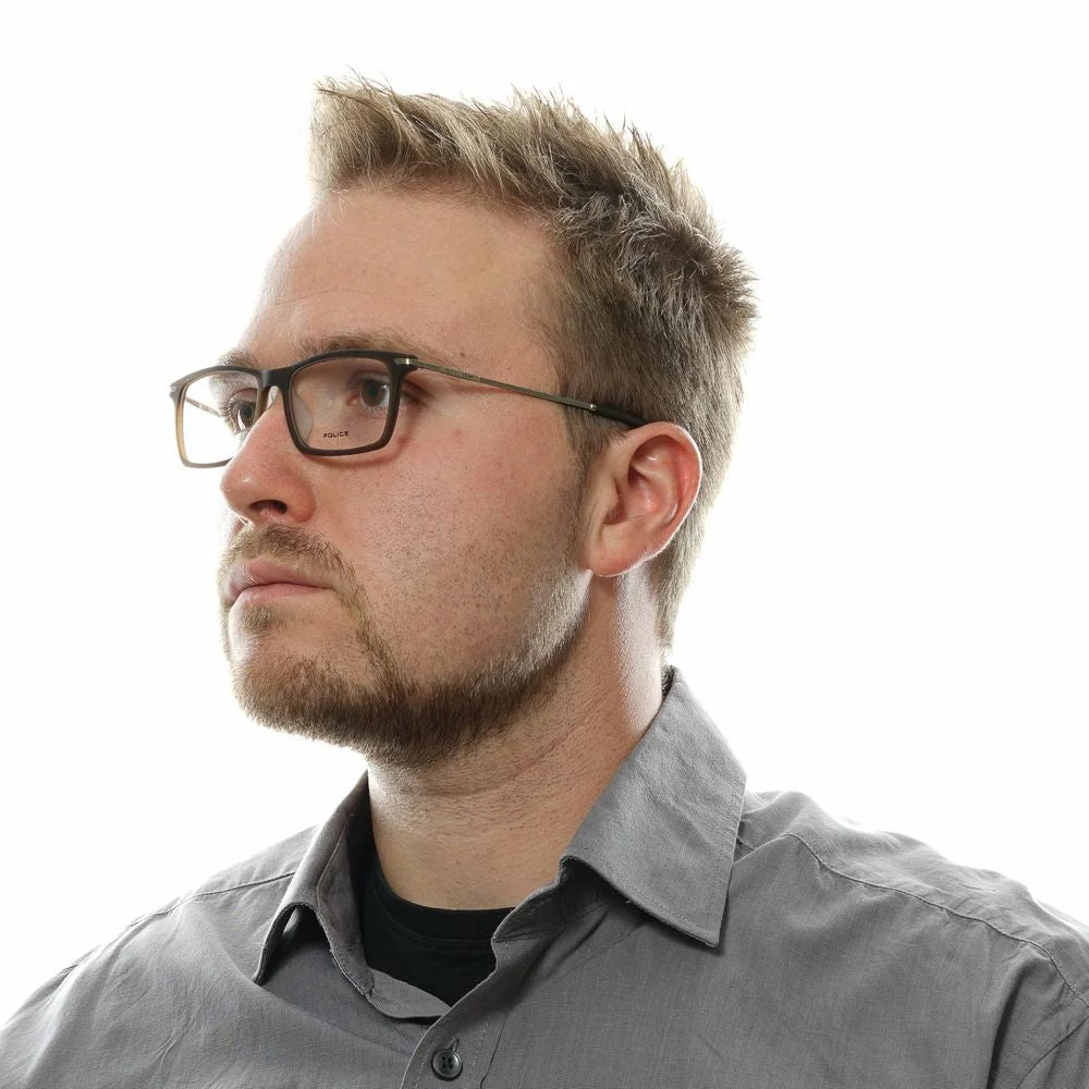 Police Brown Men Glasses Frame - Eyeglasses