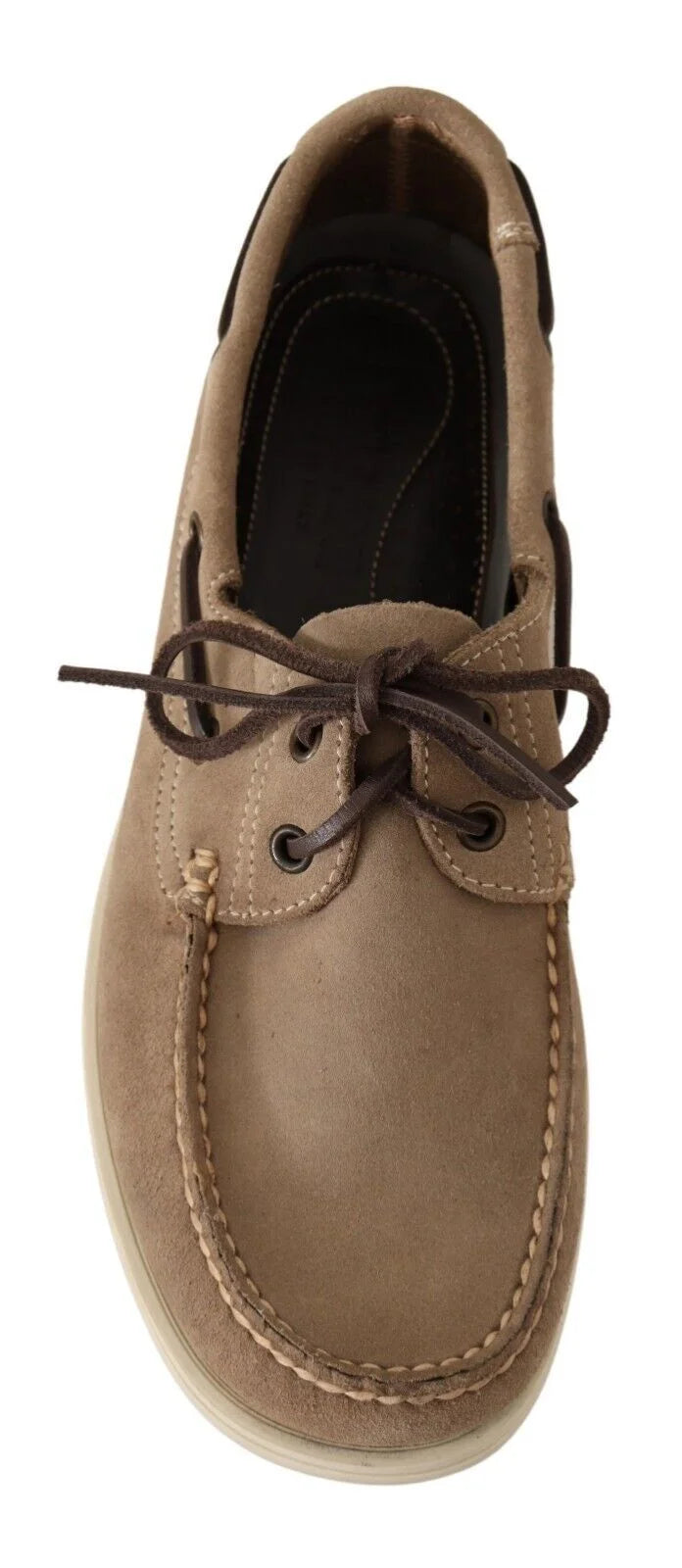 Pollini Beige Suede Low Top Mocassin Loafers Casual Men Shoes - EU39/US6 - Flats