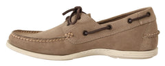 Pollini Beige Suede Low Top Mocassin Loafers Casual Men Shoes - EU39/US6 - Flats