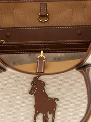 Polo Ralph Lauren Brown Cotton Tote Bag