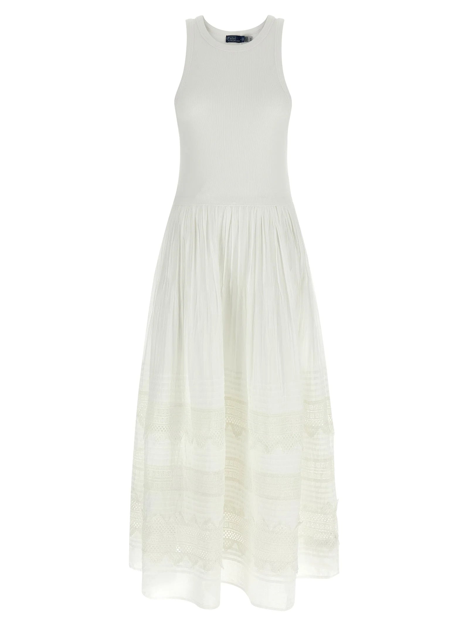 Polo Ralph Lauren White Cotton Midi Dress - XS