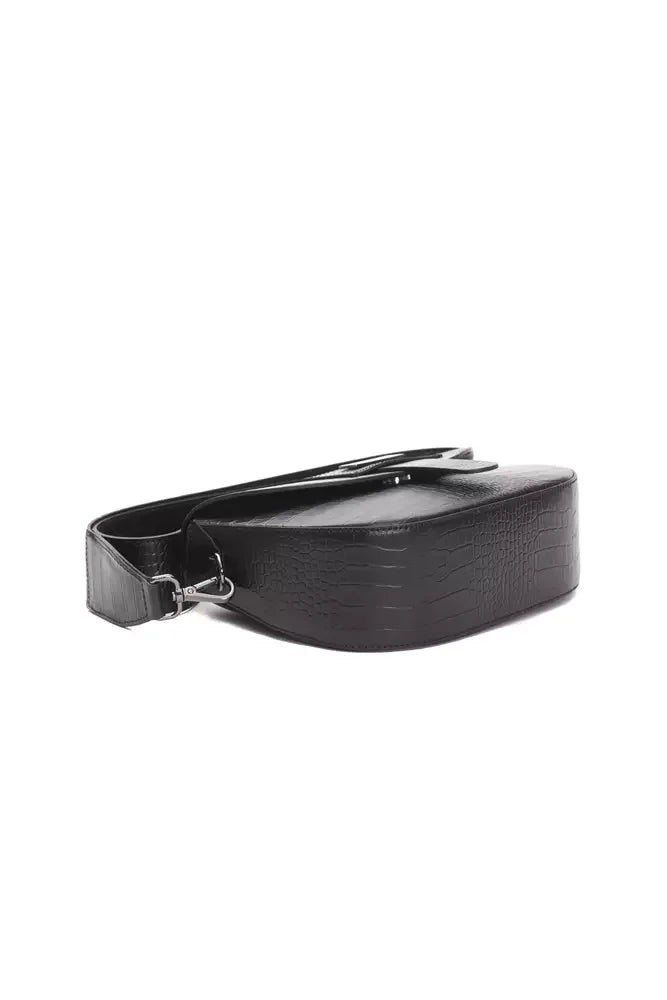 Pompei Donatella Black Leather Women Crossbody Bag - Cross Body Bags