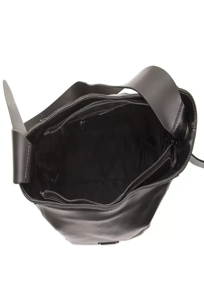 Pompei Donatella Black Leather Women Shoulder Bag - Shoulder Bags