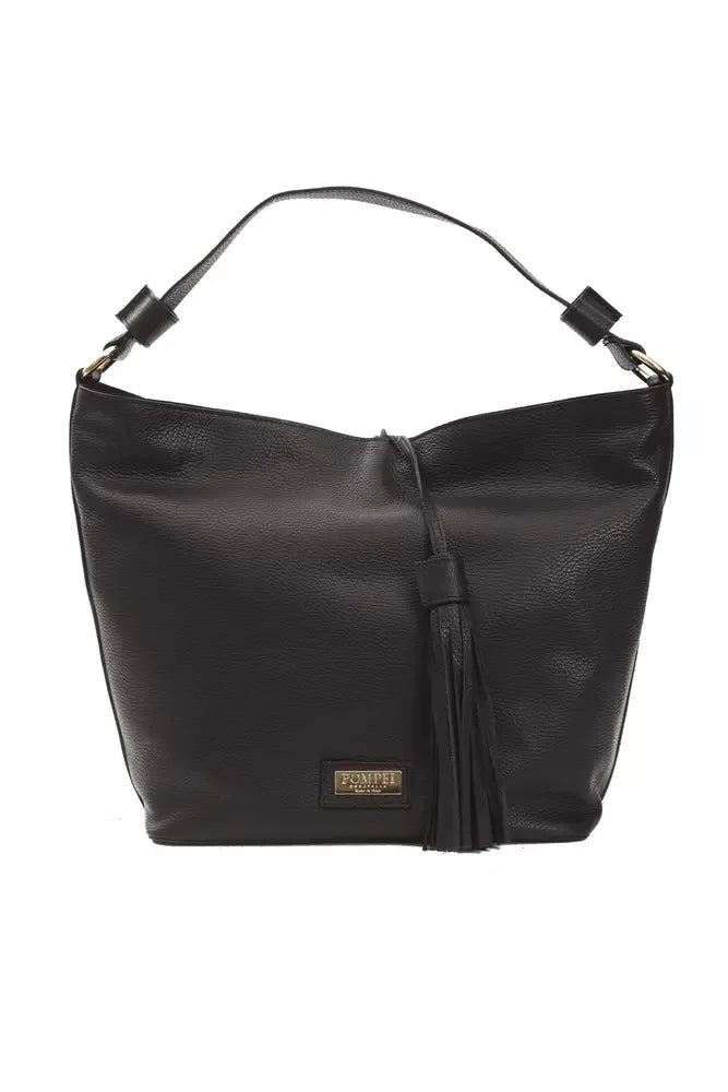 Pompei Donatella Black Leather Women Shoulder Bag - Shoulder Bags