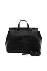 Pompei Donatella Black Leather Women Shoulder Bag - Shoulder Bags