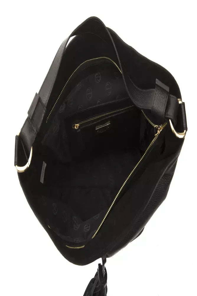 Pompei Donatella Black Leather Women Shoulder Bag - Shoulder Bags