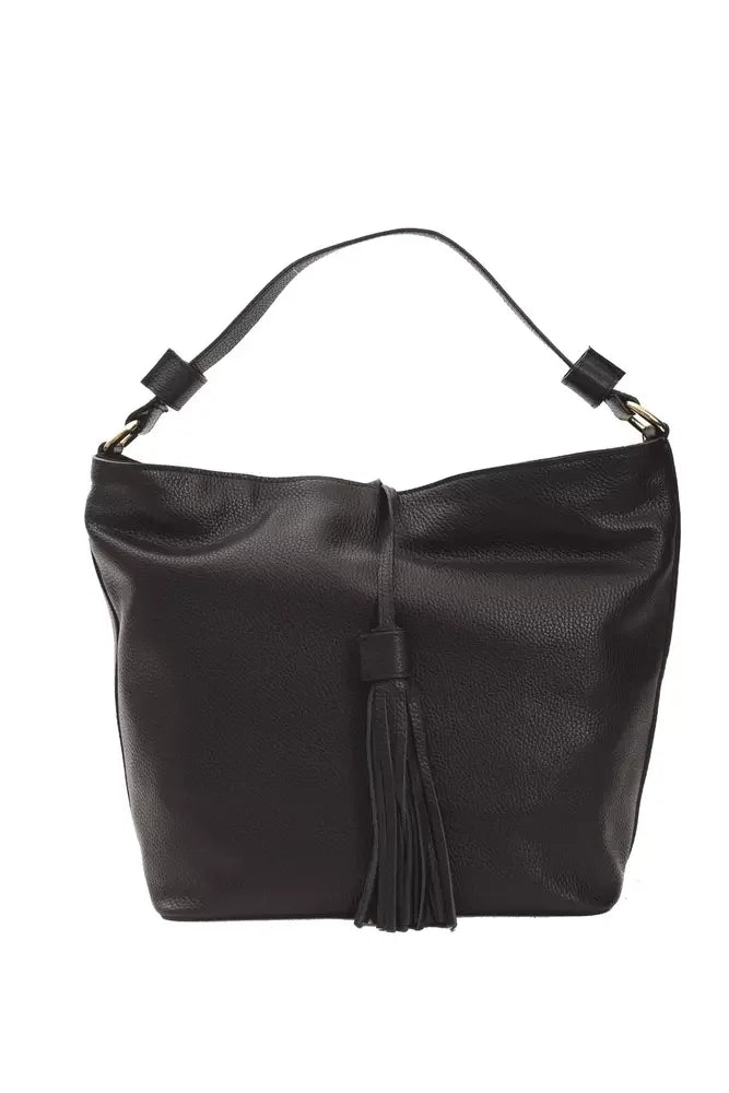Pompei Donatella Black Leather Women Shoulder Bag - Shoulder Bags