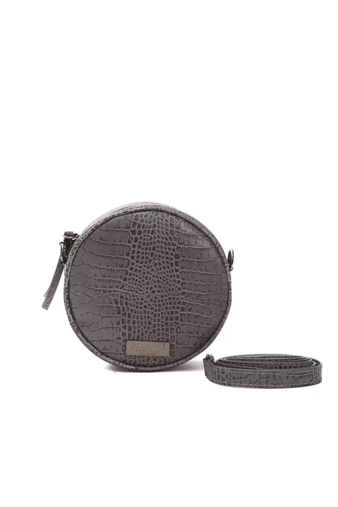 Pompei Donatella Gray Leather Women Crossbody Bag - Cross Body Bags