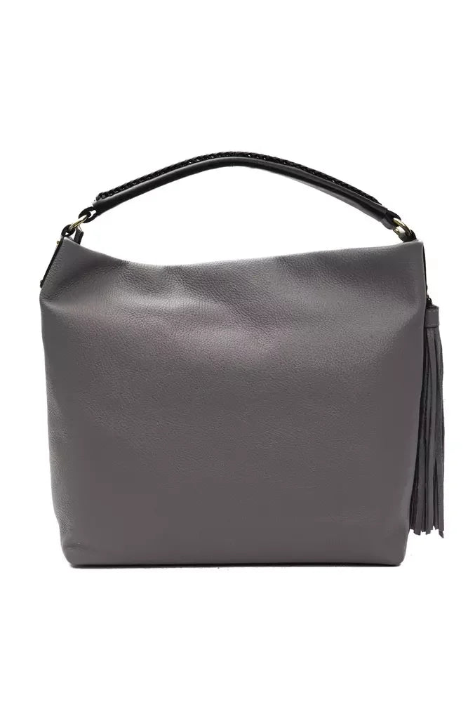Pompei Donatella Gray Leather Women Shoulder Bag - Shoulder Bags