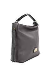 Pompei Donatella Gray Leather Women Shoulder Bag - Shoulder Bags