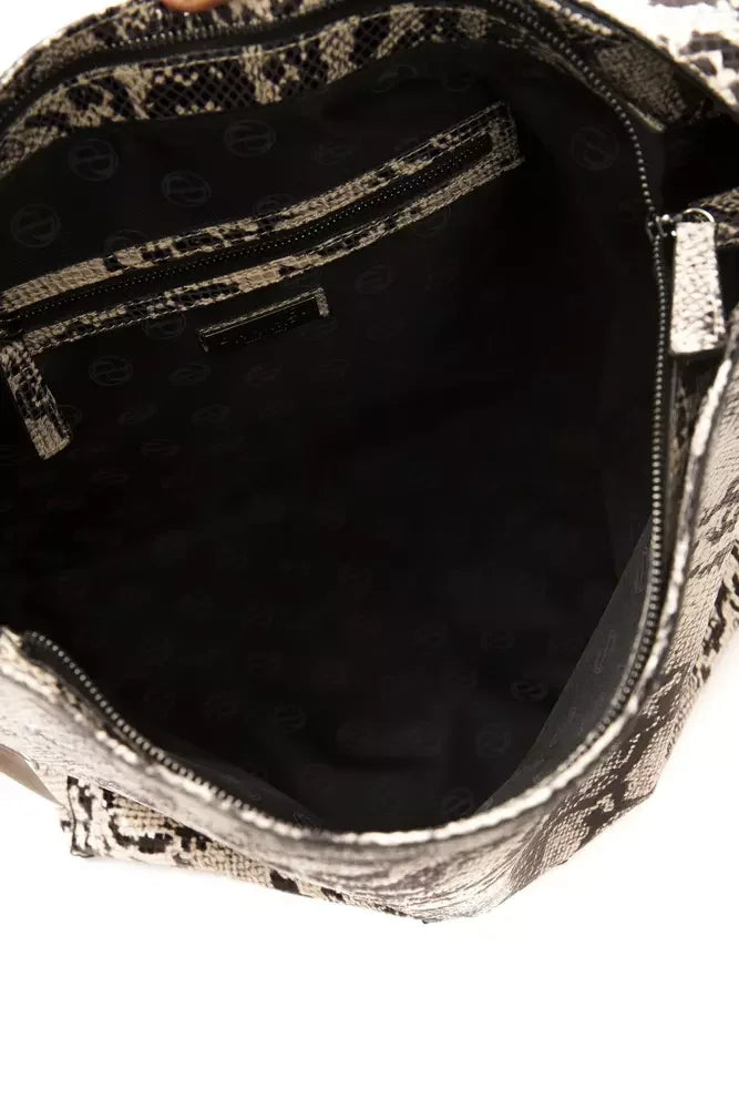 Pompei Donatella Gray Leather Women Shoulder Bag - Shoulder Bags