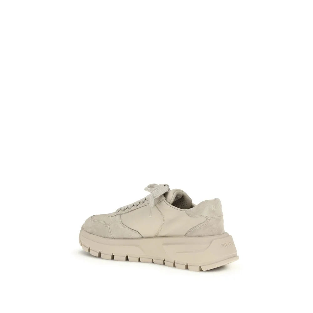 Prada Beige Calf Leather Bos Taurus Athletic Sneakers - EU38/US8
