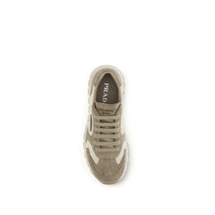 Prada Beige Calf Leather Bos Taurus Athletic Sneakers - EU45/US12