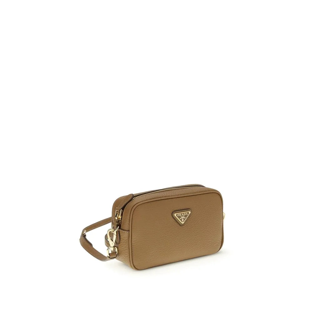 Prada Beige Calf Leather Bos Taurus Shoulder Bag