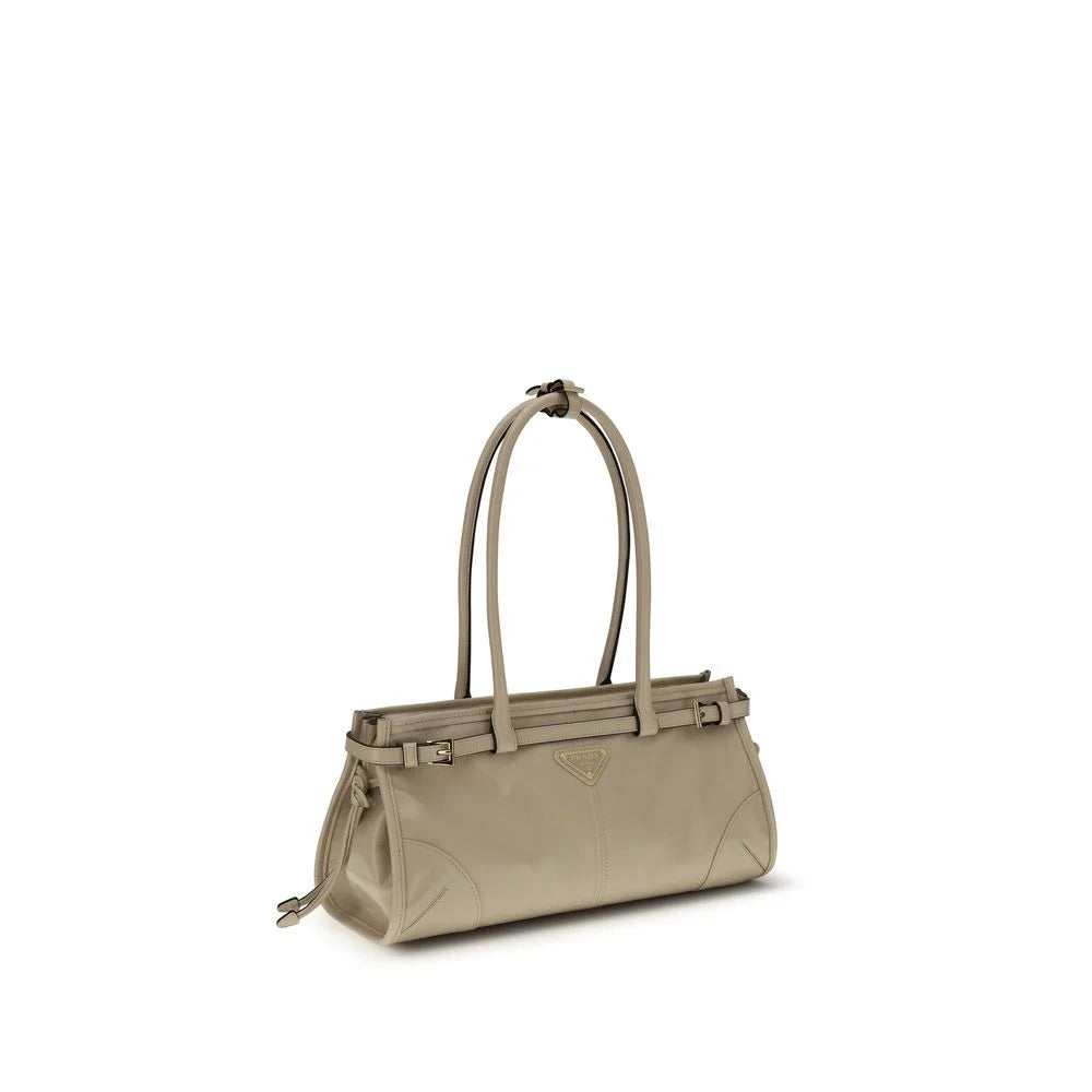 Prada Beige Calf Leather Bos Taurus Shoulder Bag