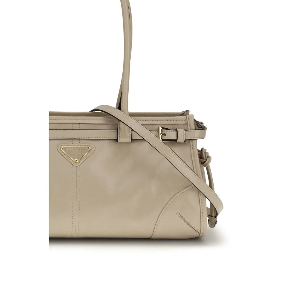 Prada Beige Calf Leather Bos Taurus Shoulder Bag