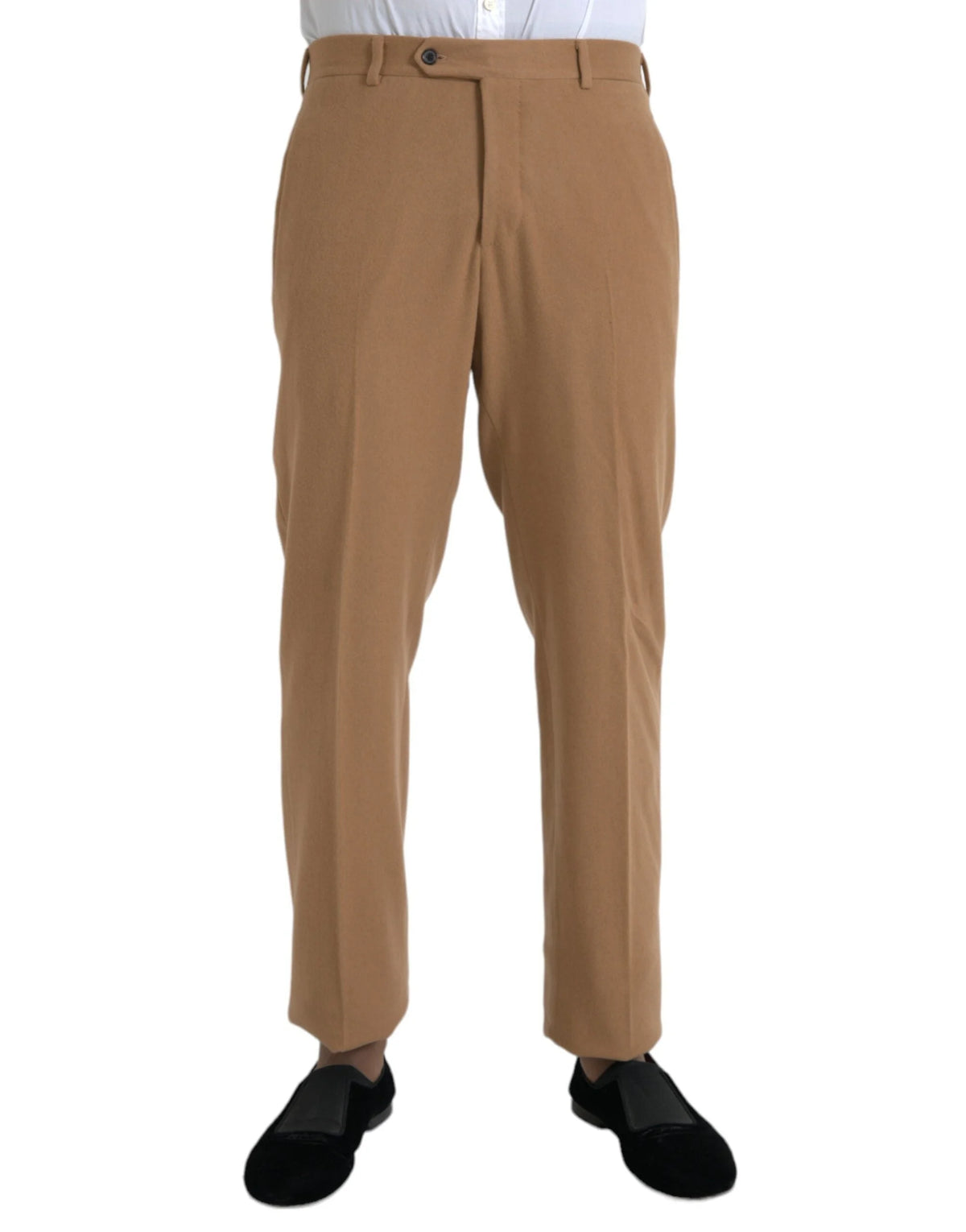 Prada Beige Cashmere Men Straight Fit Dress Pants - Trousers