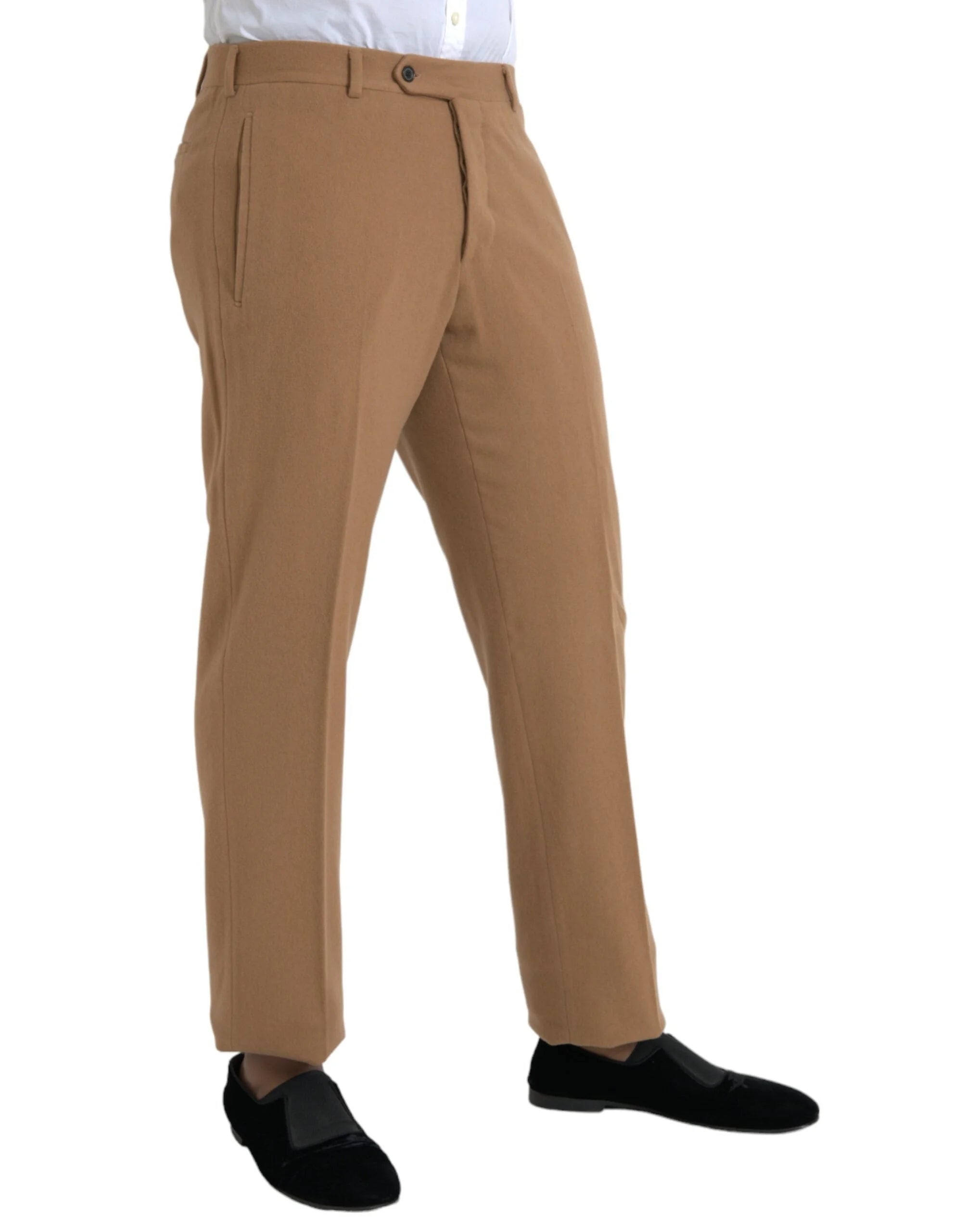 Prada Beige Cashmere Men Straight Fit Dress Pants - Trousers