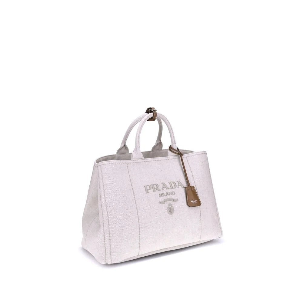 Prada Beige Cotton Shoulder Bag