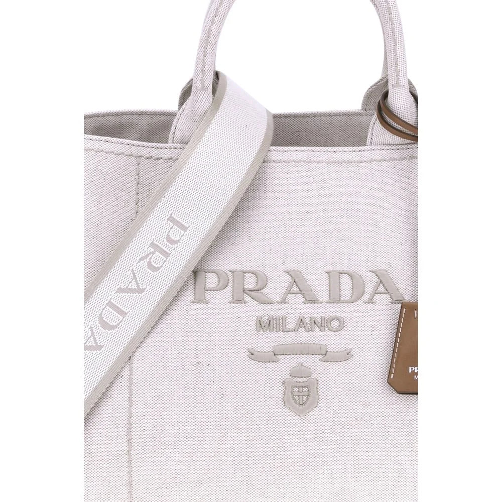 Prada Beige Cotton Shoulder Bag
