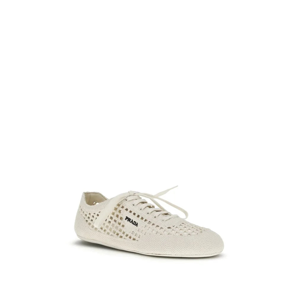 Prada Beige Fabric Low Top Sneakers - EU41/US11