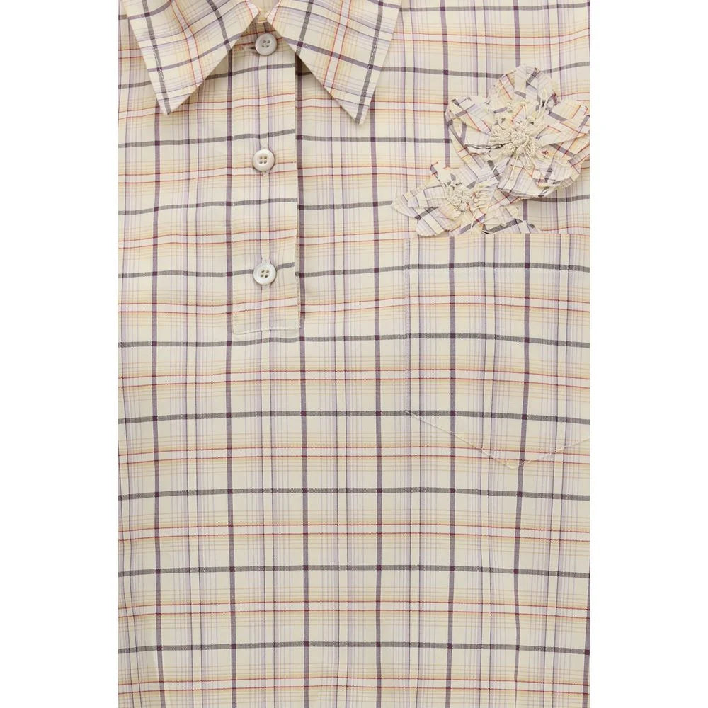 Prada Beige Fabric Pattern Shirt - IT42 | L