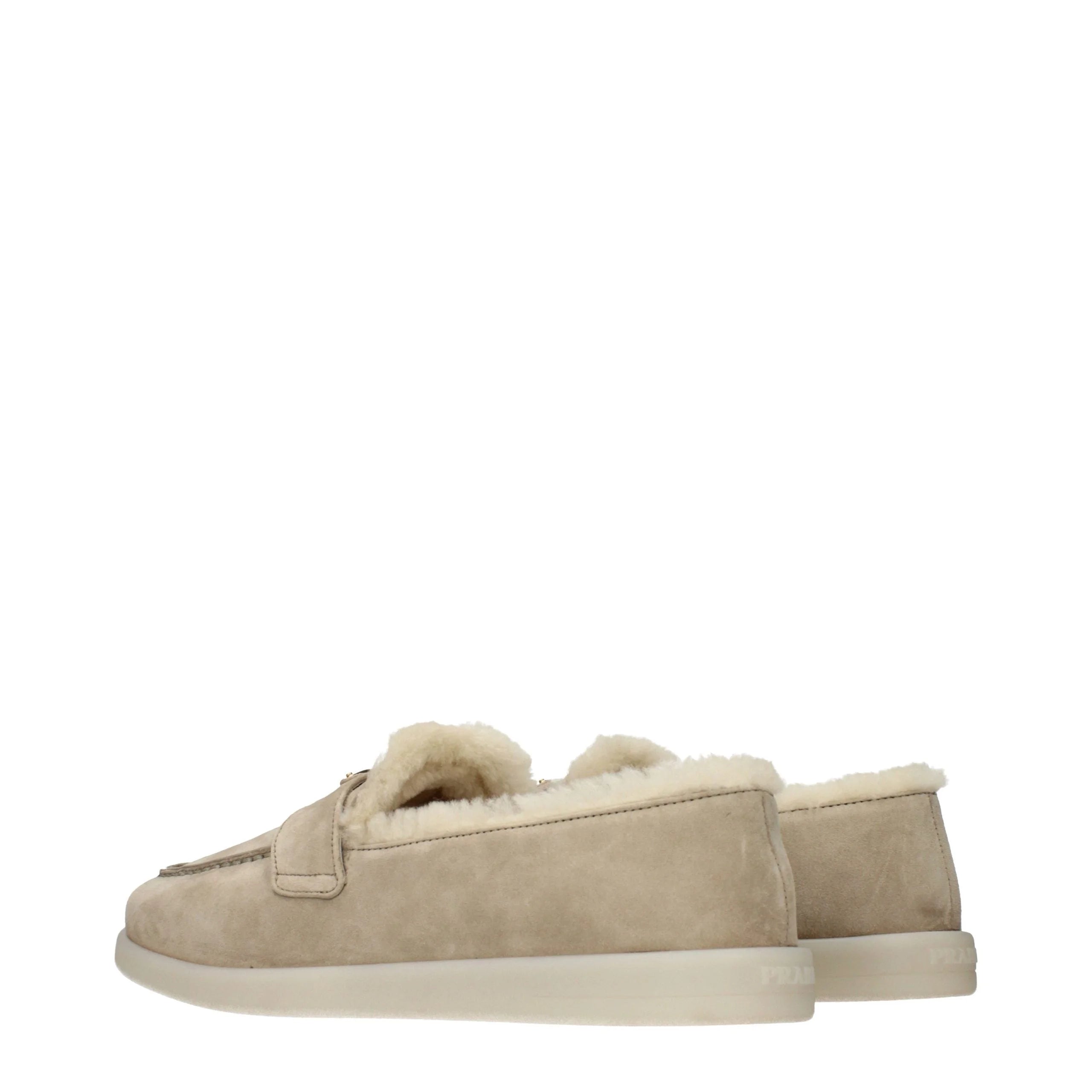 Prada Beige Leather Slip-On Loafers - EU41/US11