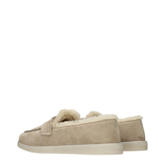 Prada Beige Leather Slip-On Loafers - EU41/US11
