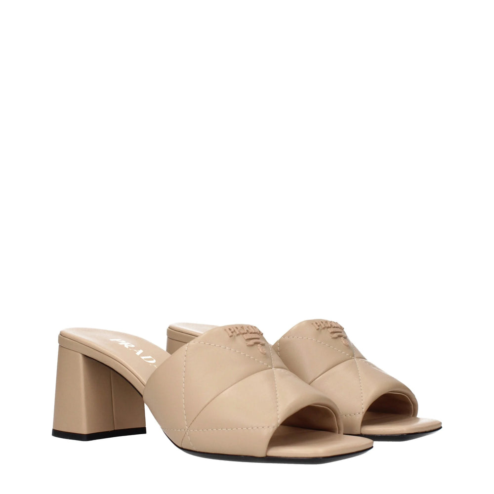 Prada Beige Leather Slippers Sandals - EU36/US6