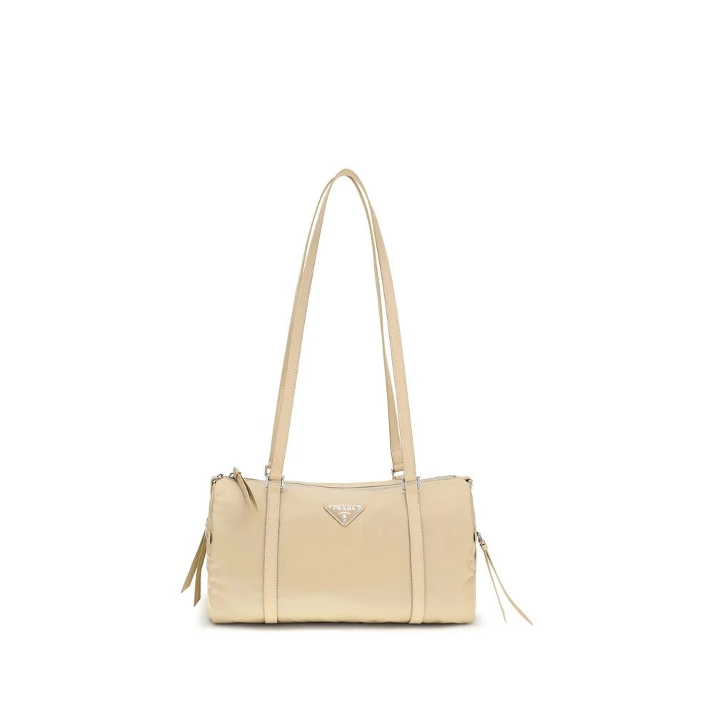 Sac à main en polyamide beige Prada